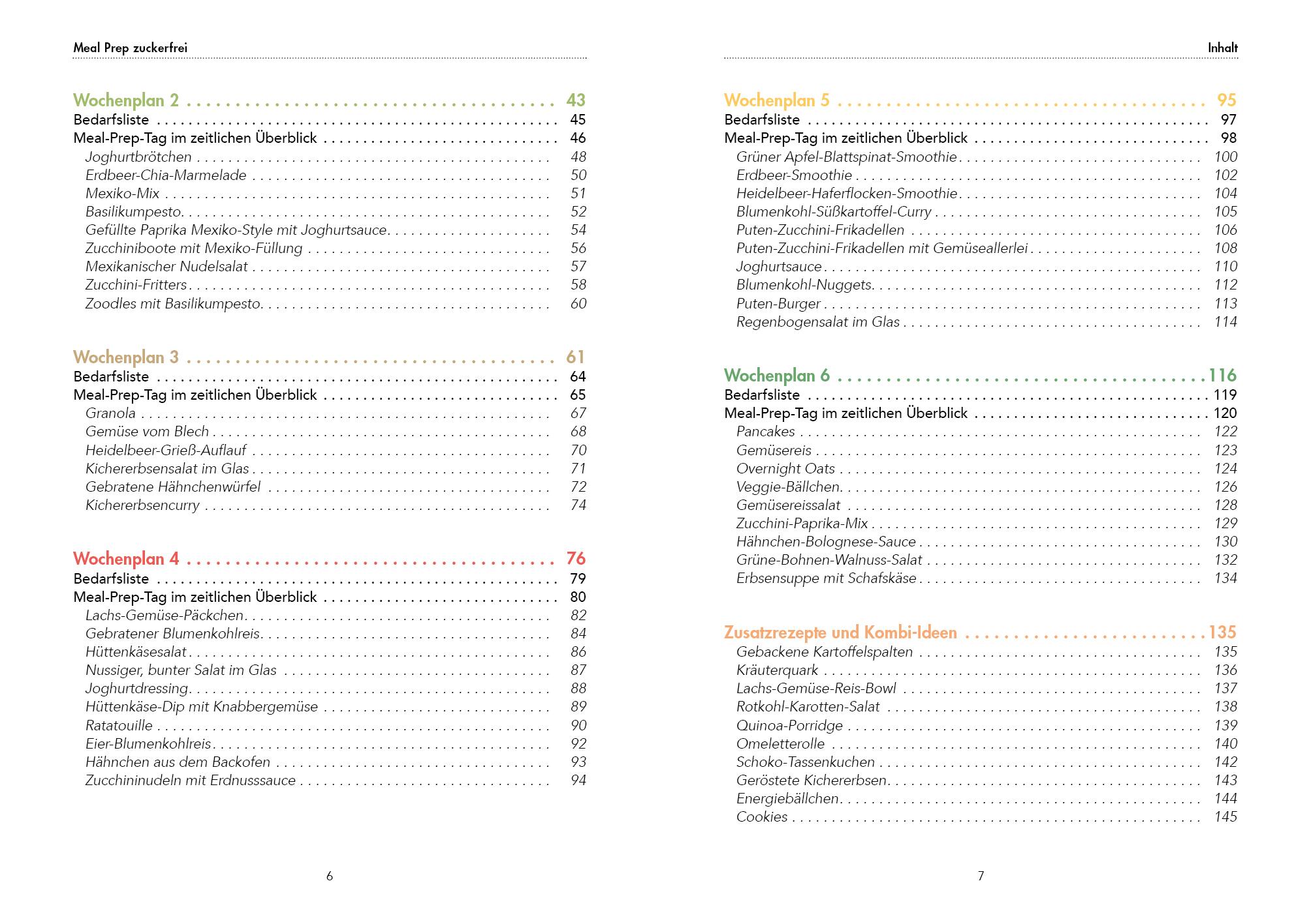 Beispielinhalt (Bild) Meal Prep zuckerfrei