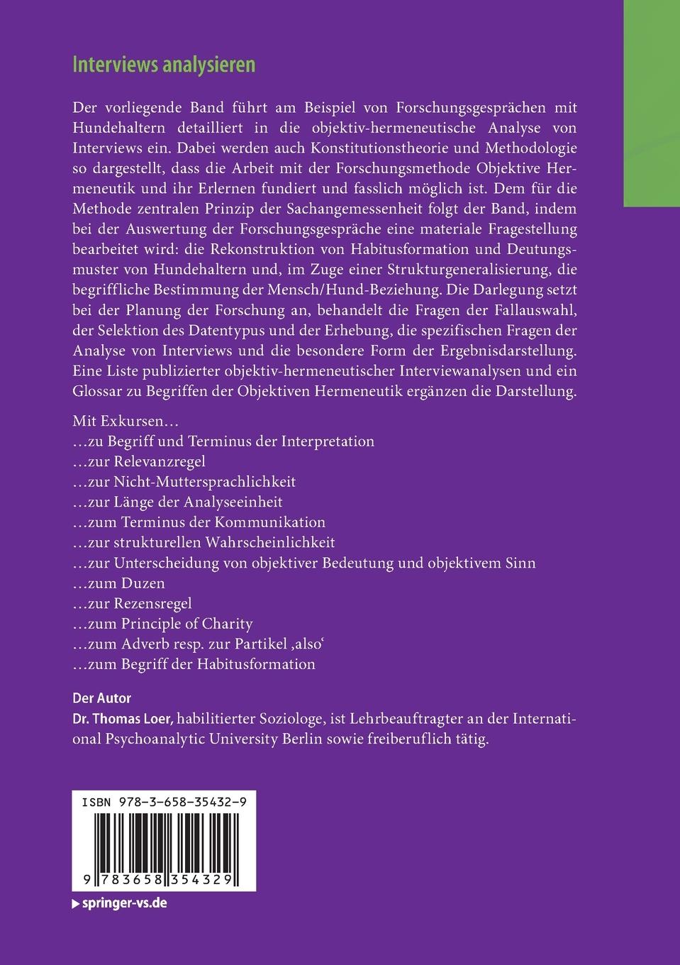 Rückseitencover Interviews analysieren