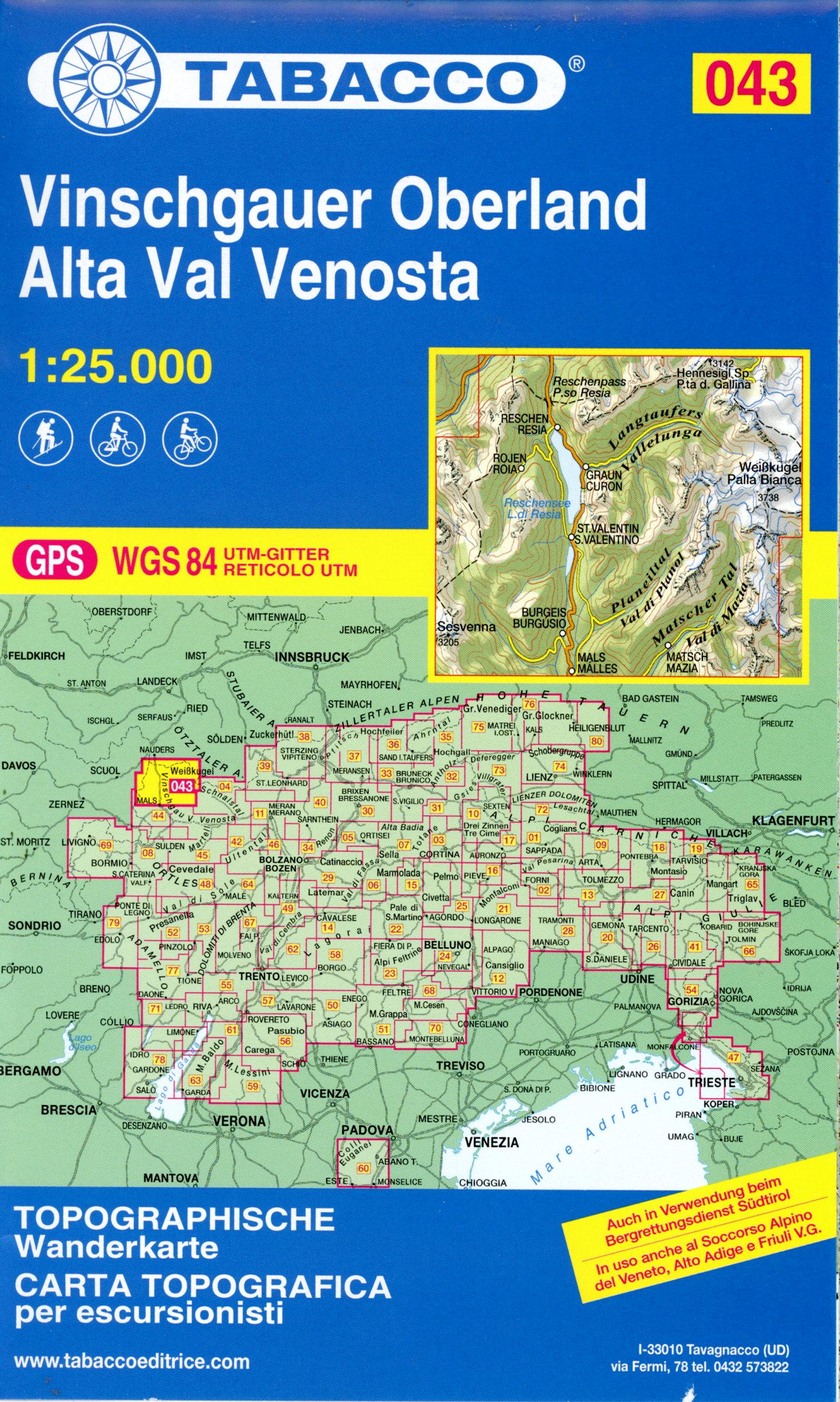 Vorderes Coverbild Vinschgauer Oberland 1:25 000