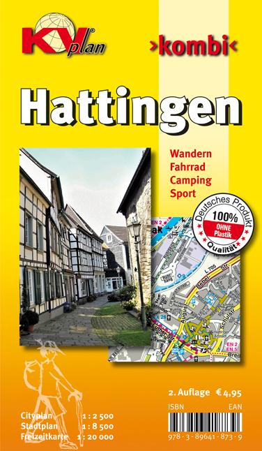 Vorderes Coverbild Hattingen, KVplan, Wanderkarte/Radkarte/Stadtplan, 1:20.000 / 1:10.000 / 1:2.500