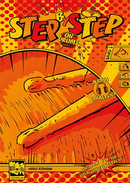 Vorderes Coverbild Step by Step on Drums Band 1