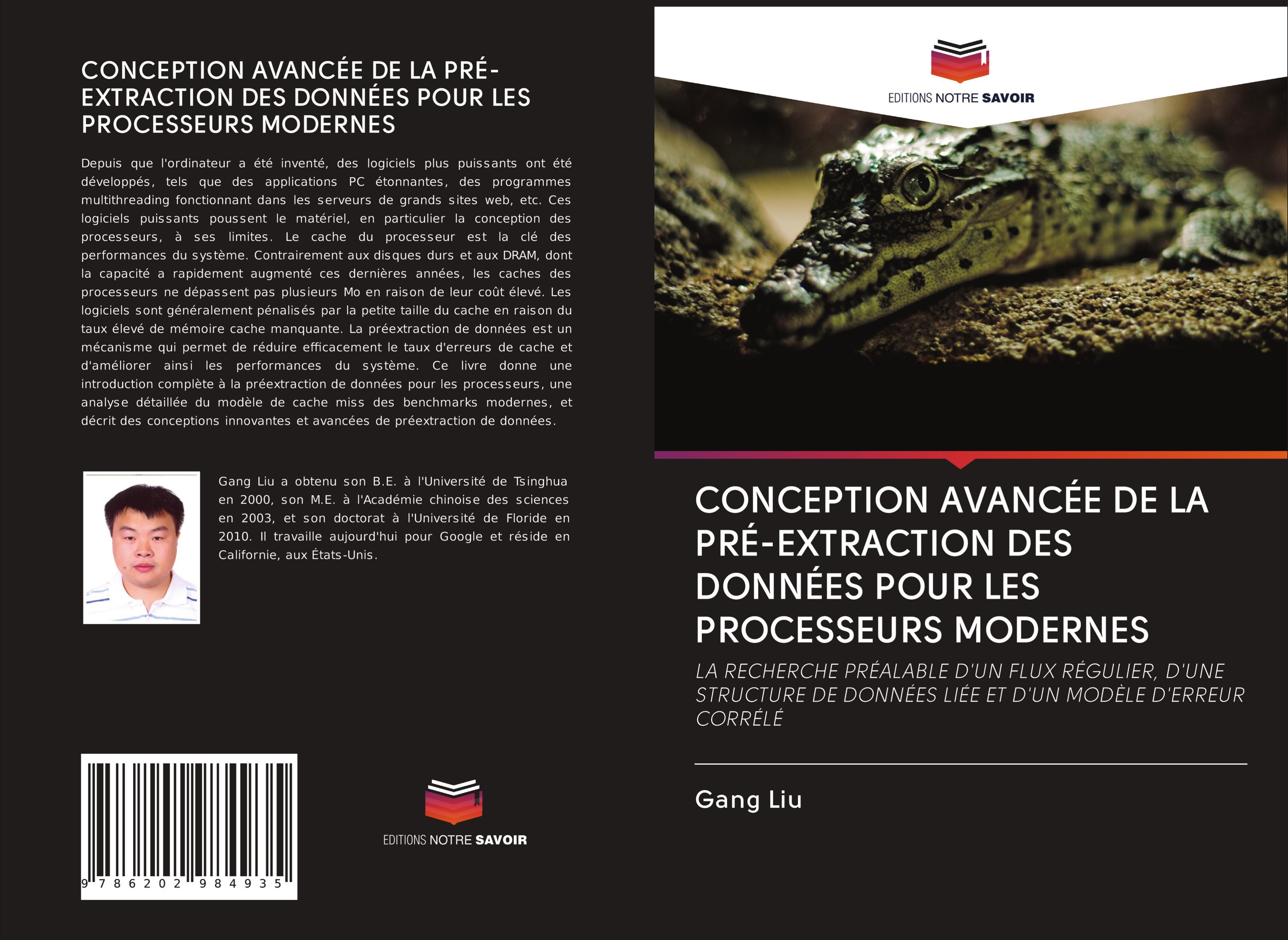 Vorderes Coverbild CONCEPTION AVANCÉE DE LA PRÉ-EXTRACTION DES DONNÉES POUR LES PROCESSEURS MODERNES