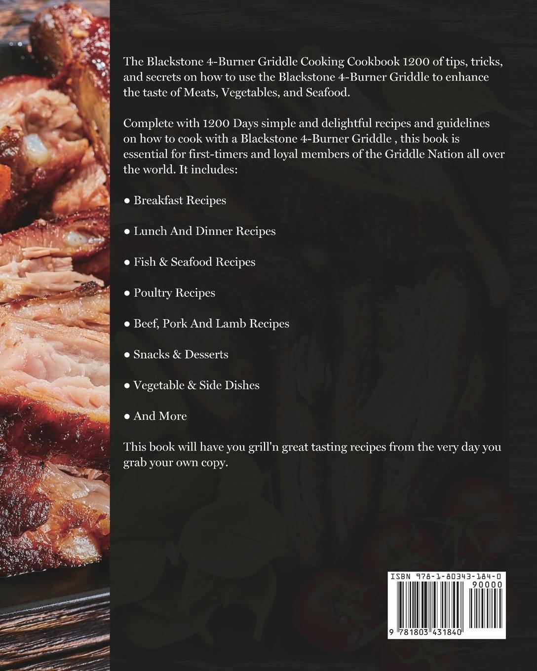 Rückseitencover Blackstone 4-Burner Griddle Cooking Cookbook 1200