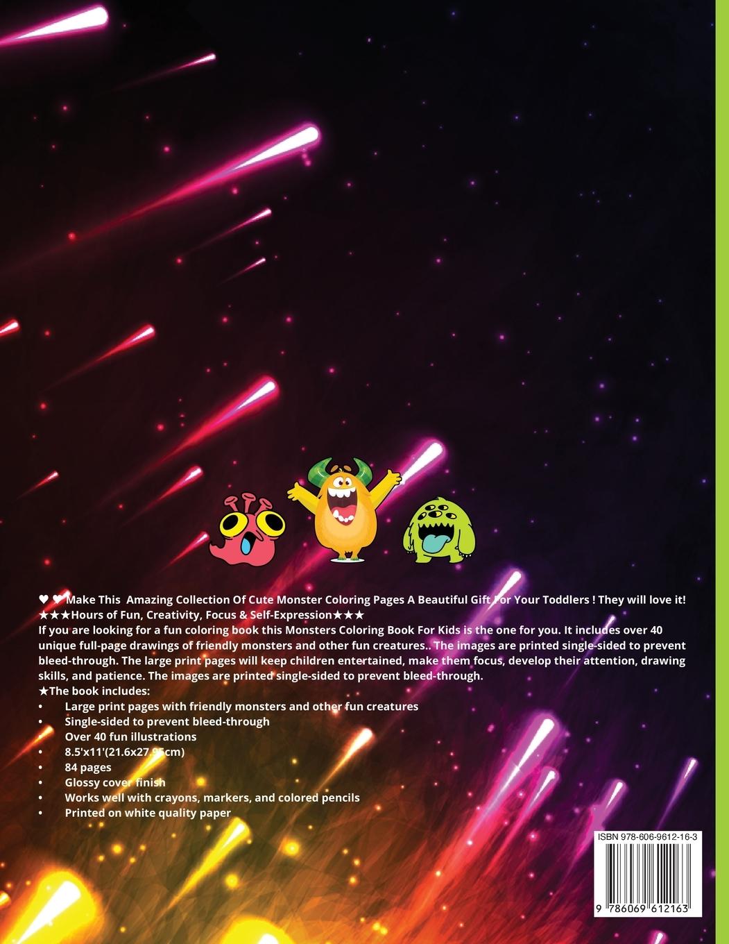 Rückseitencover Monster Coloring Book For Toddlers