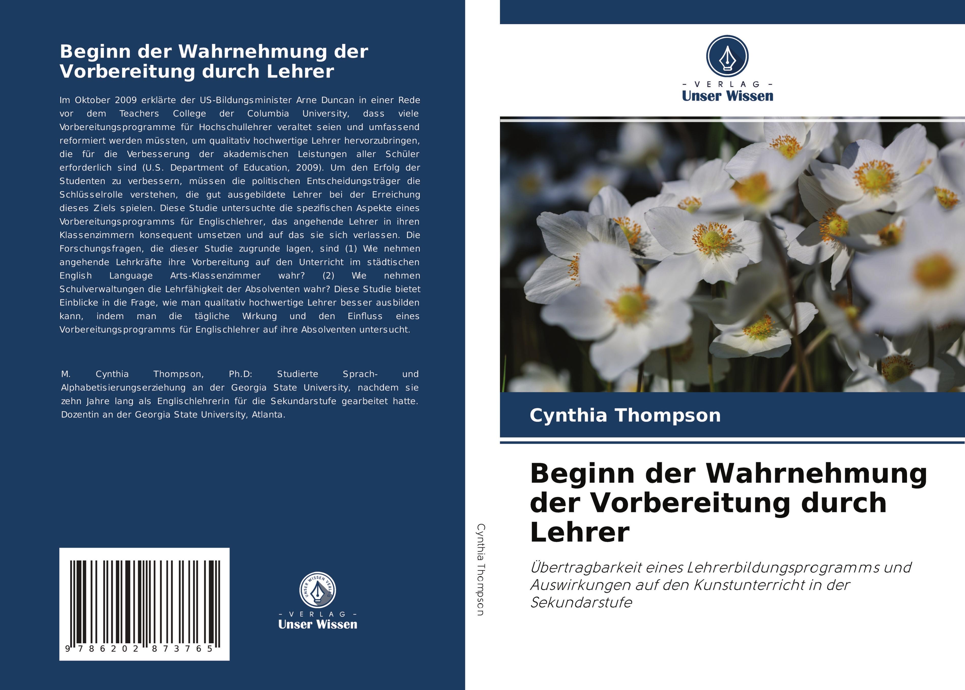 Vorderes Coverbild Beginn der Wahrnehmung der Vorbereitung durch Lehrer