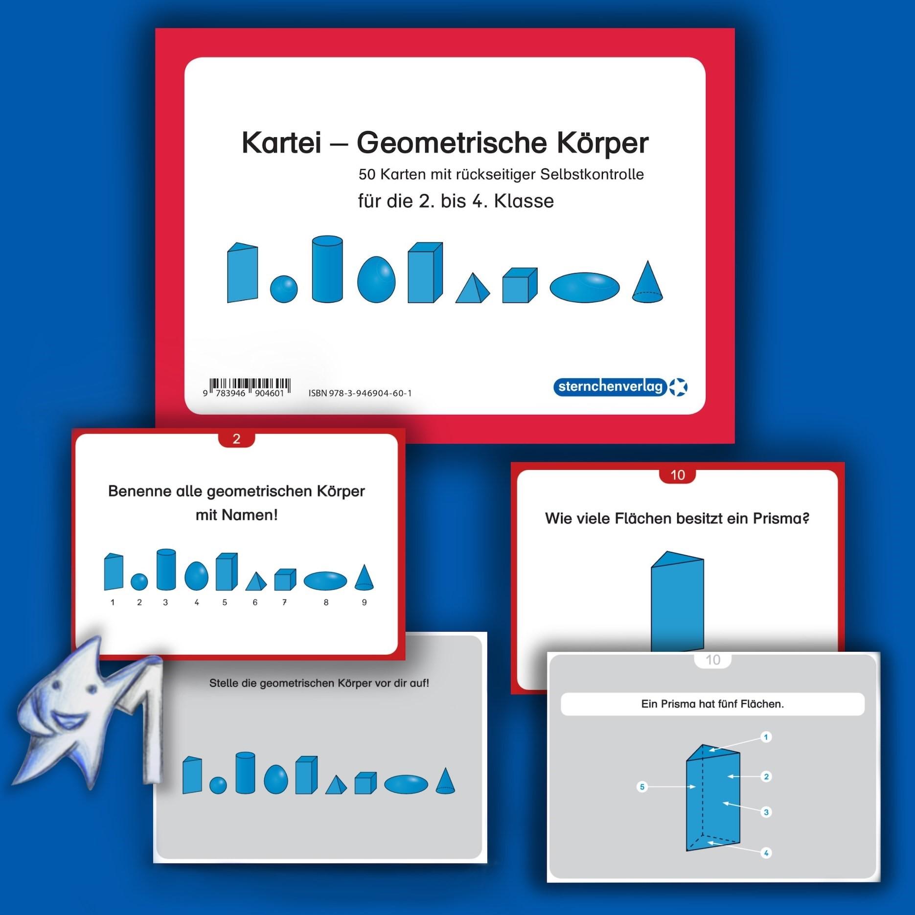 Beispielinhalt (Bild) Kartei - Geometrische Körper für die 2. bis 4. Klasse