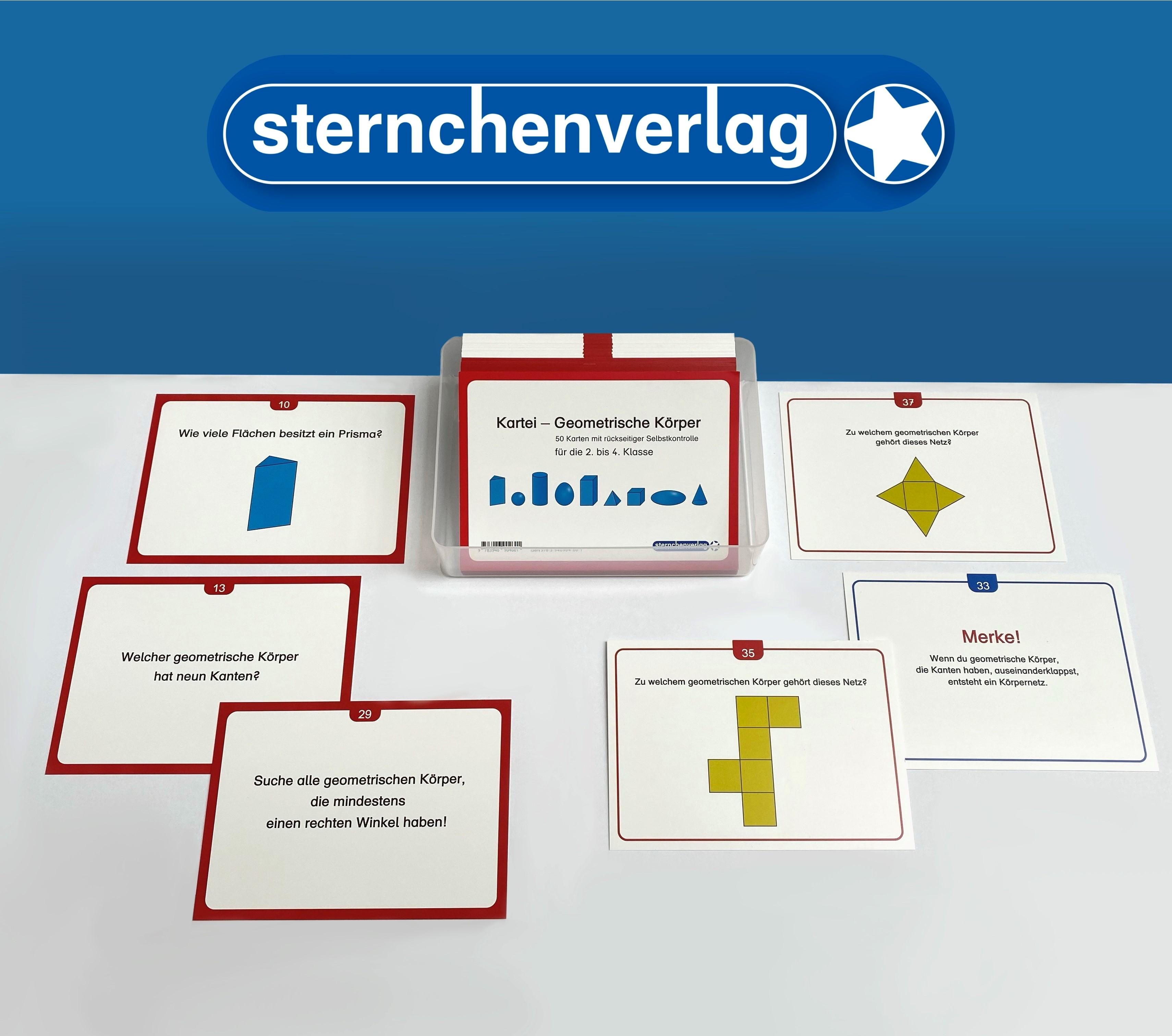 Beispielinhalt (Bild) Kartei - Geometrische Körper für die 2. bis 4. Klasse