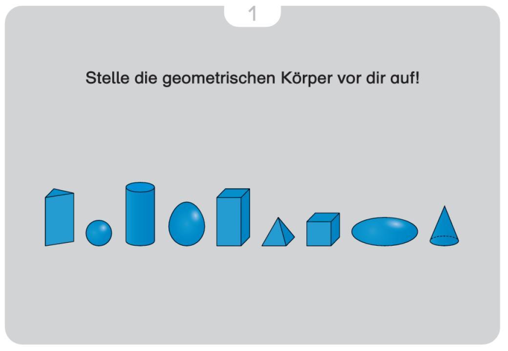 Beispielinhalt (Bild) Kartei - Geometrische Körper für die 2. bis 4. Klasse