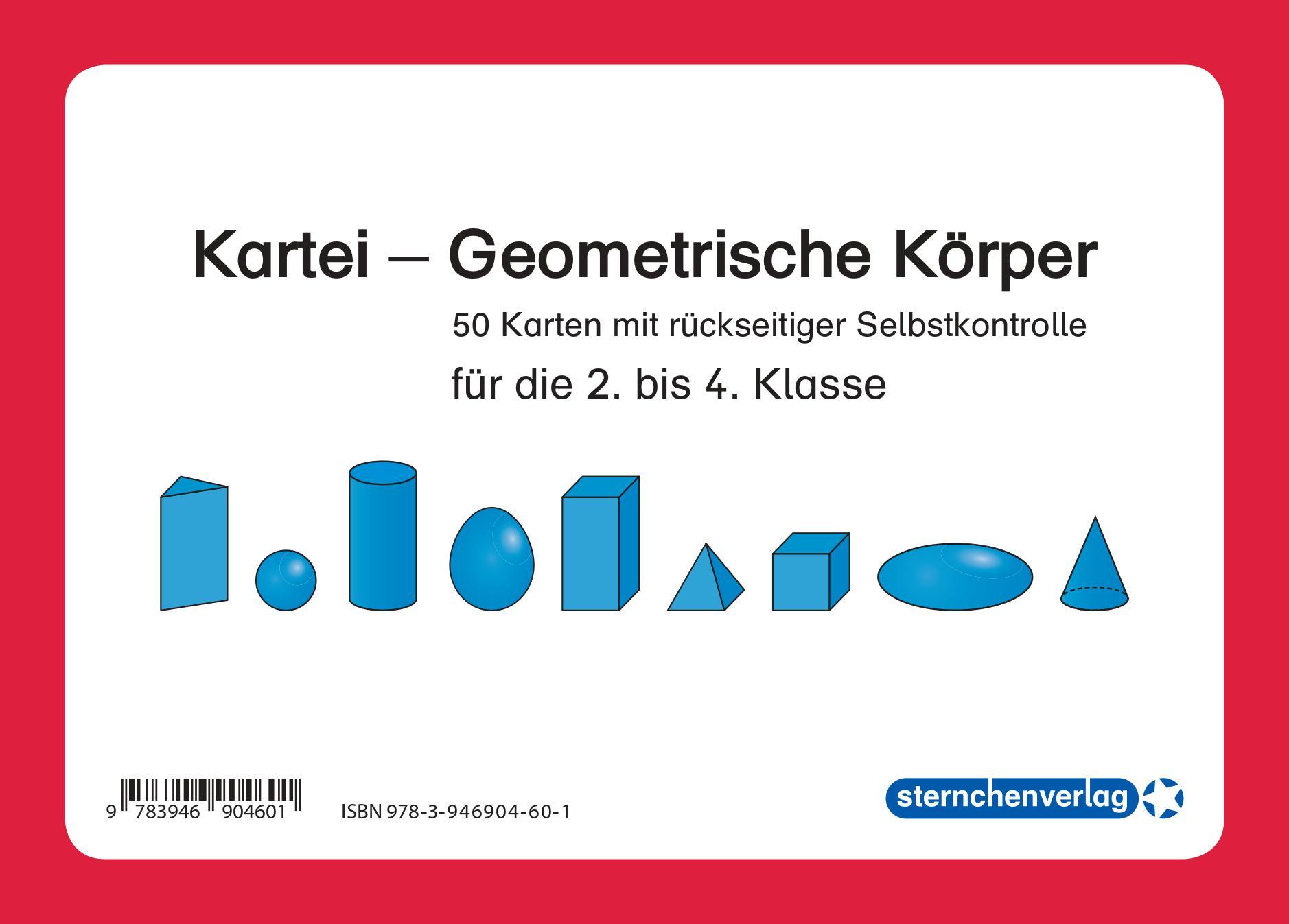 Rückseitencover Kartei - Geometrische Körper für die 2. bis 4. Klasse