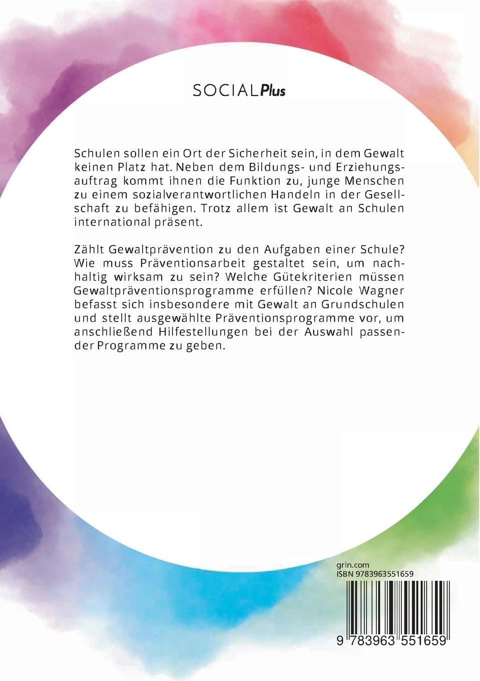 Rückseitencover Gewaltprävention an Grundschulen. Empfehlungen für die Auswahl wirksamer Präventionsprogramme