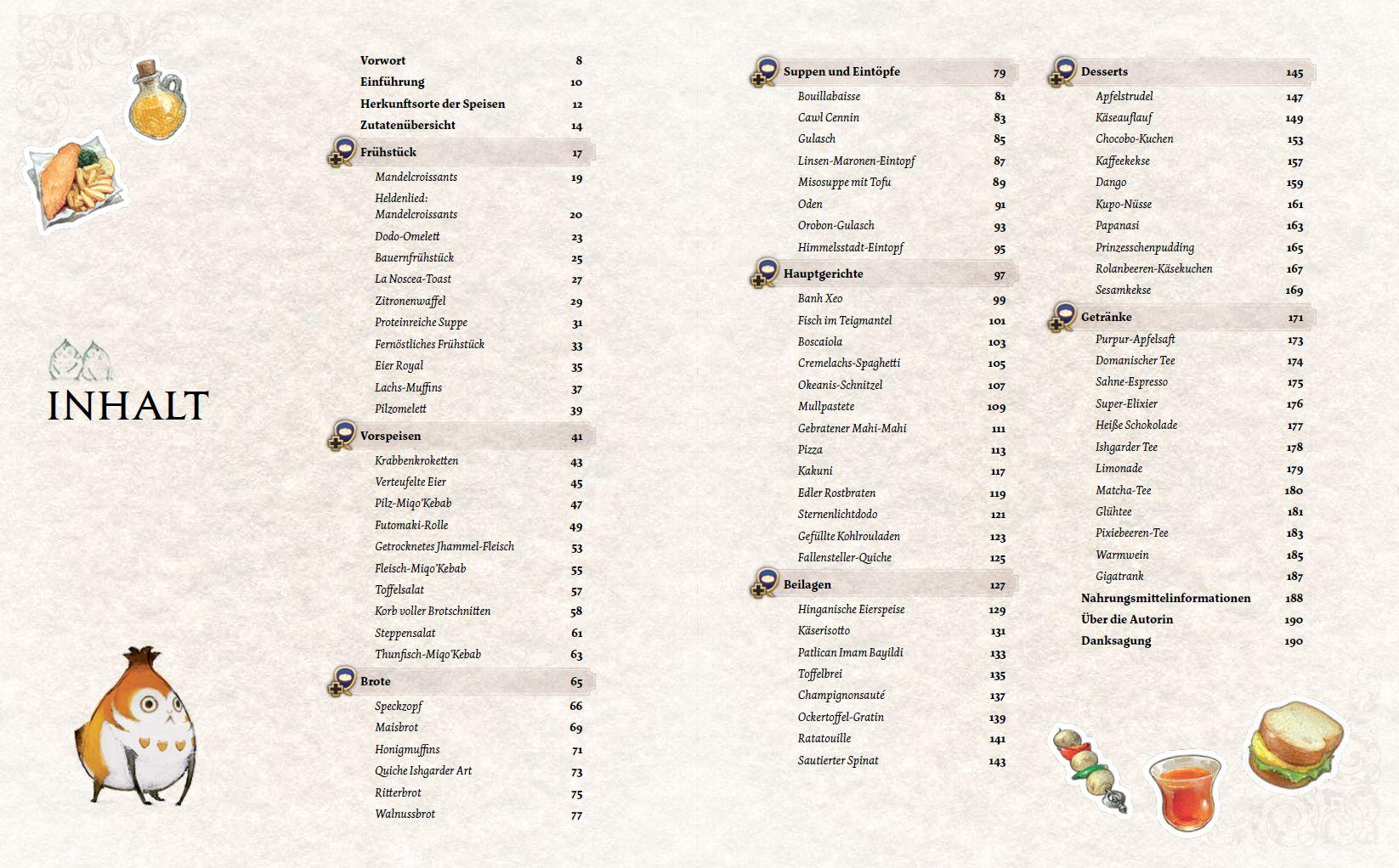 Beispielinhalt (Bild) Das ultimative Final Fantasy XIV Kochbuch