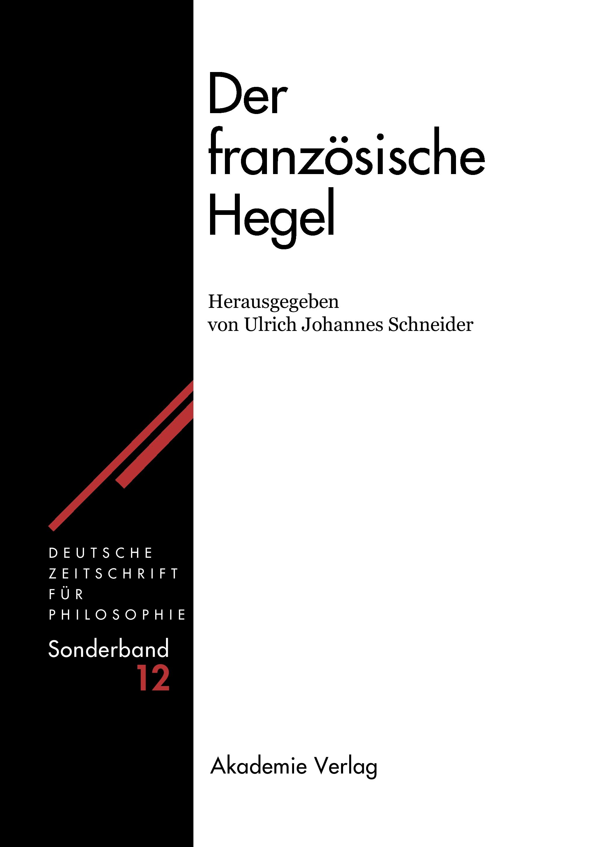 Vorderes Coverbild Der französische Hegel