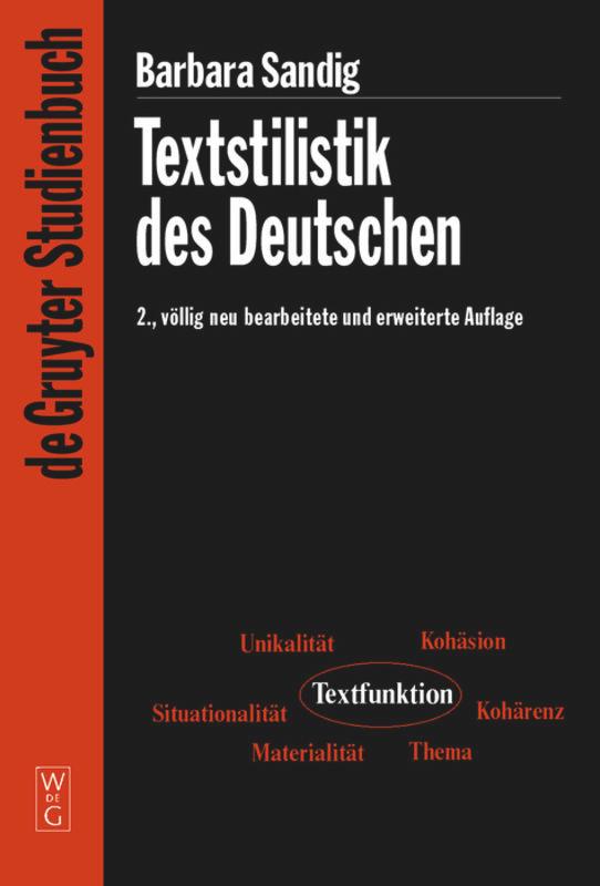 Vorderes Coverbild Textstilistik des Deutschen