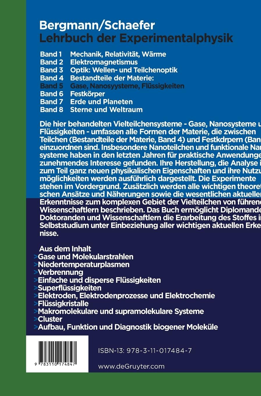 Rückseitencover Gase, Nanosysteme, Flüssigkeiten