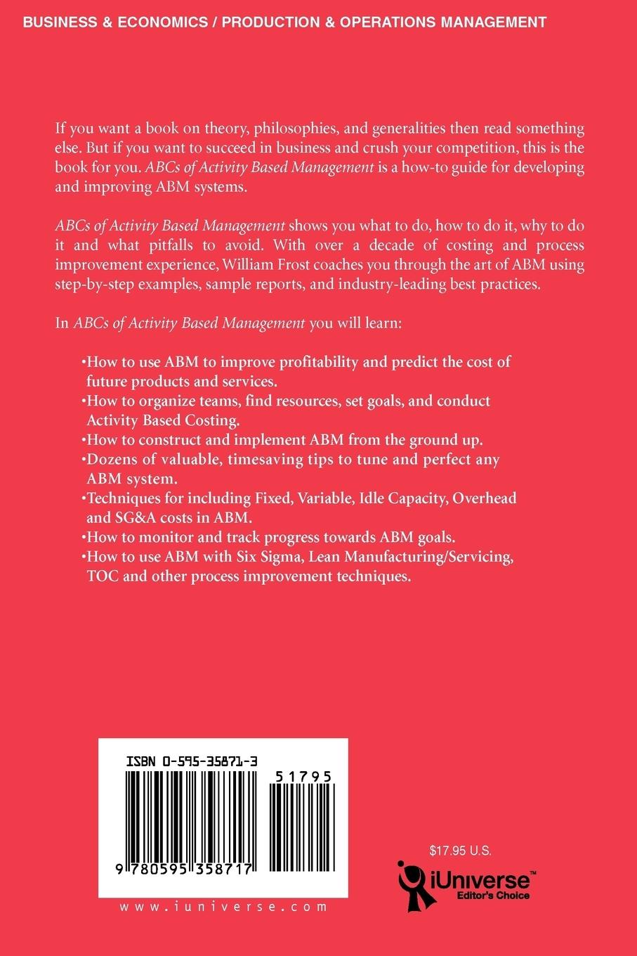 Rückseitencover ABCs of Activity Based Management