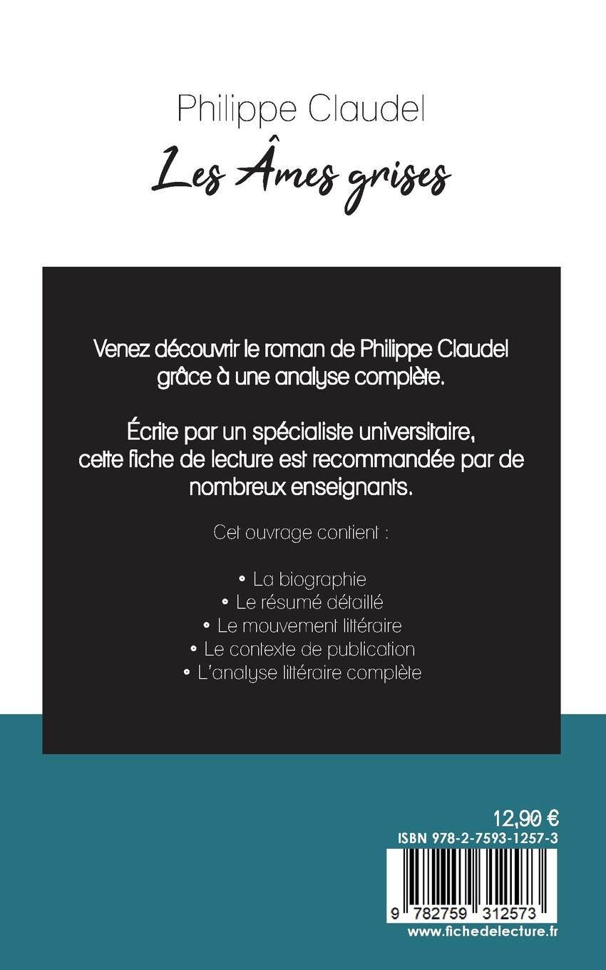Rückseitencover Les Âmes grises de Philippe Claudel (fiche de lecture et analyse complète de l'oeuvre)