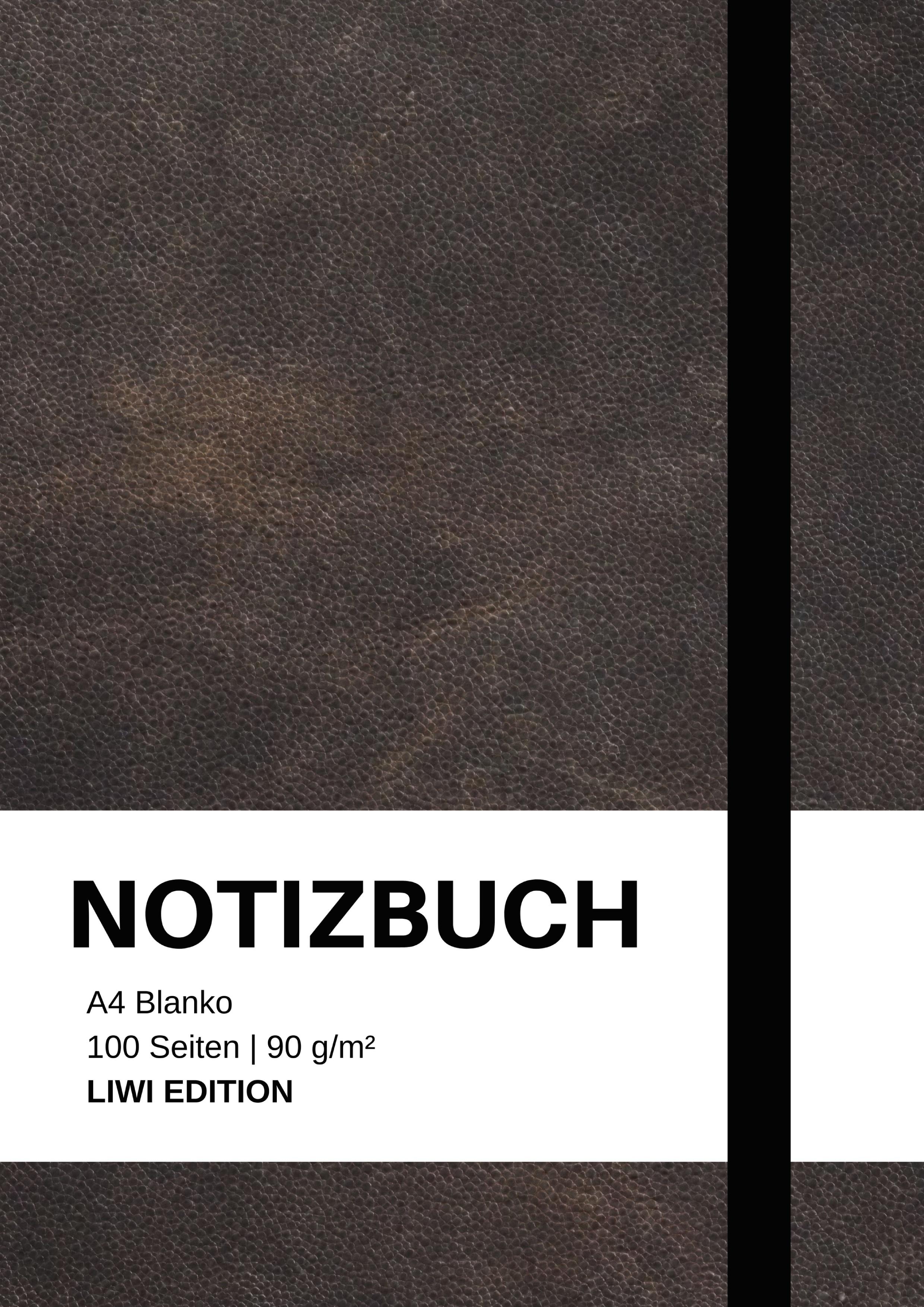 Vorderes Coverbild Notizbuch A4 blanko - 100 Seiten 90g/m² - Soft Cover Schwarz - FSC Papier