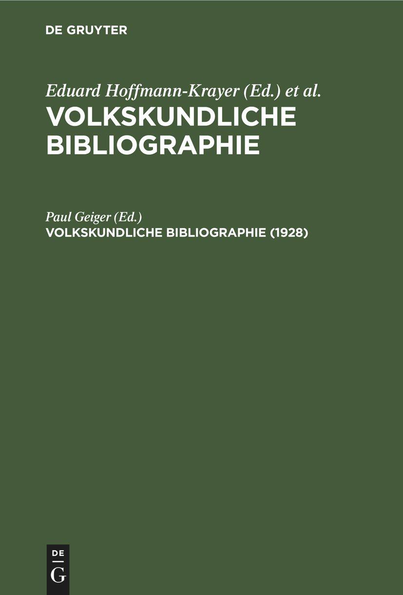 Vorderes Coverbild 1928