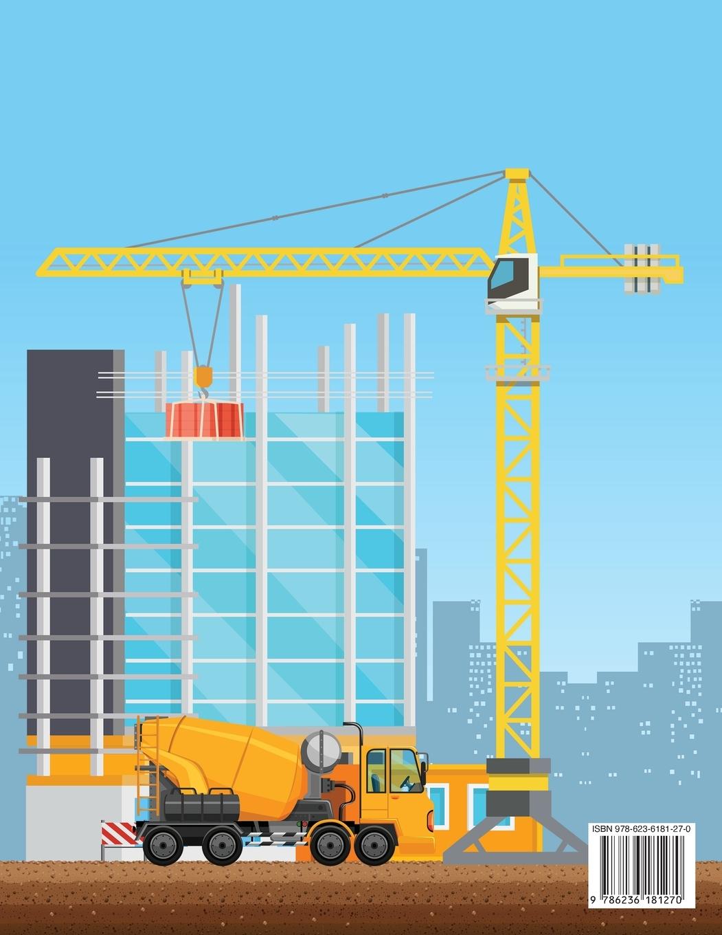 Rückseitencover Construction Vehicles Coloring Book For Kids