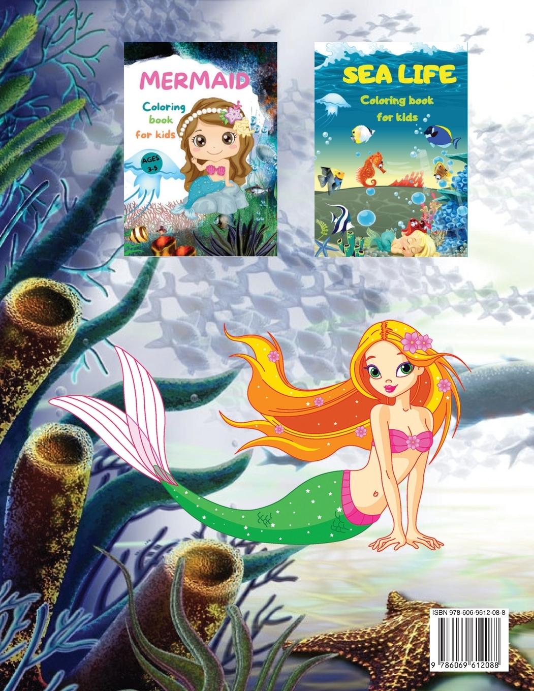 Rückseitencover Amazing Mermaid Coloring Book For kids Ages 4-8