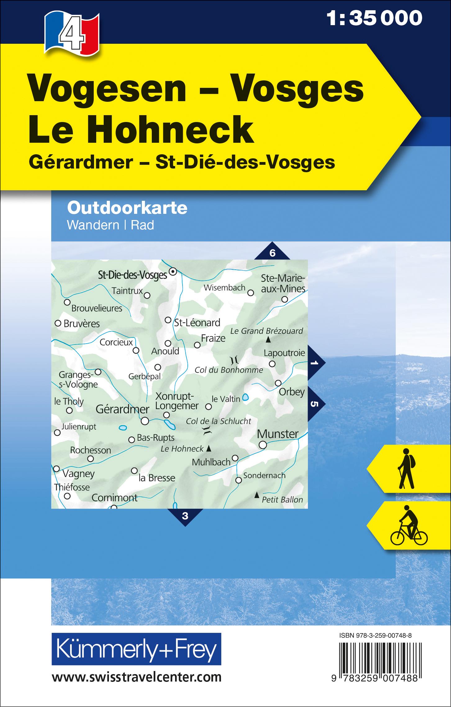 Rückseitencover Vogesen - Le Honeck Nr. 04 Outdoorkarte 1:35 000