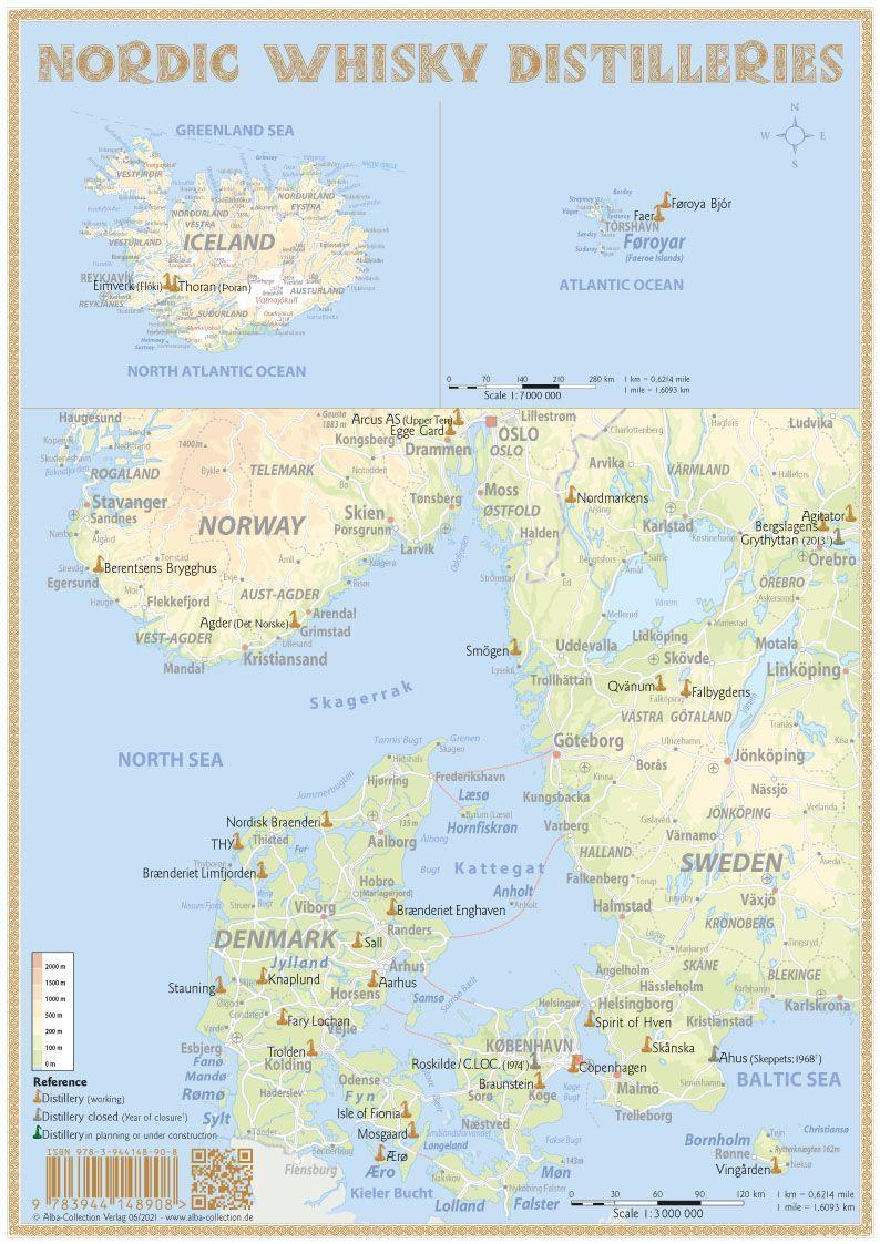 Beispielinhalt (Bild) Nordic Whisky Distilleries - Tasting Map