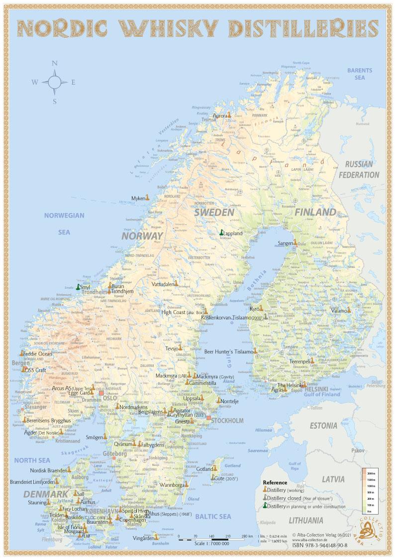 Vorderes Coverbild Nordic Whisky Distilleries - Tasting Map