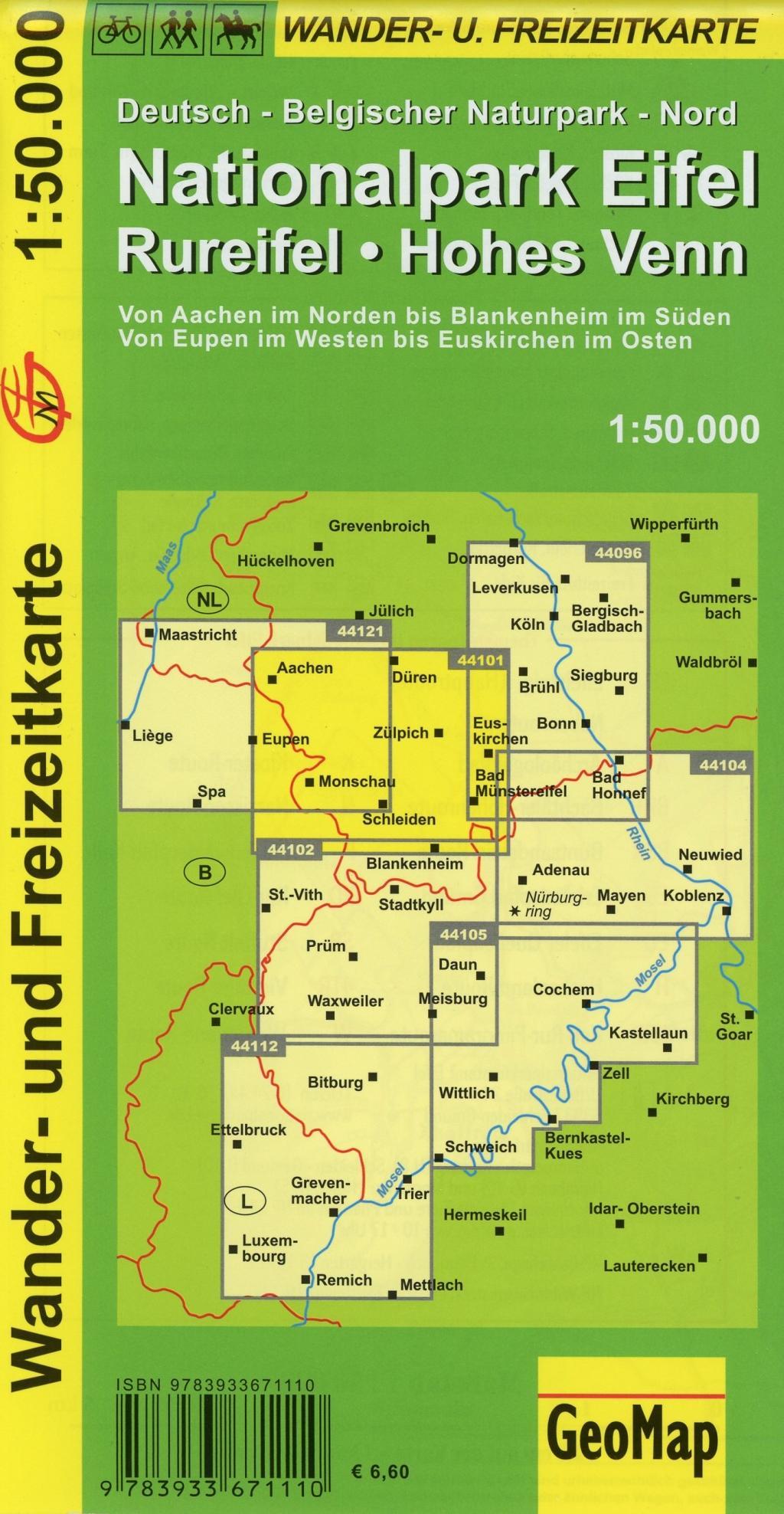 Beispielinhalt (Bild) Nationalpark Eifel, Rureifel, Hohes Venn Wander- und Freizeitkarte 1 : 50 000