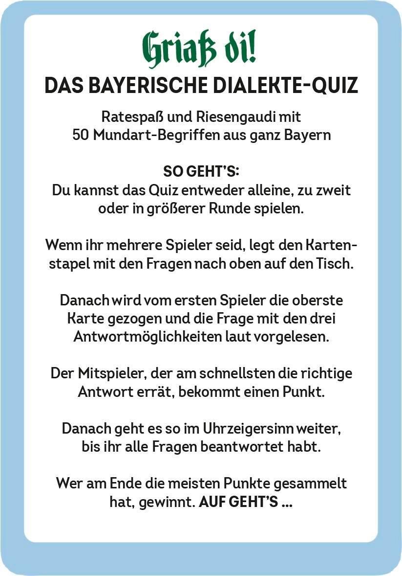 Beispielinhalt (Bild) Griaß di! Das bayerische Dialekte-Quiz