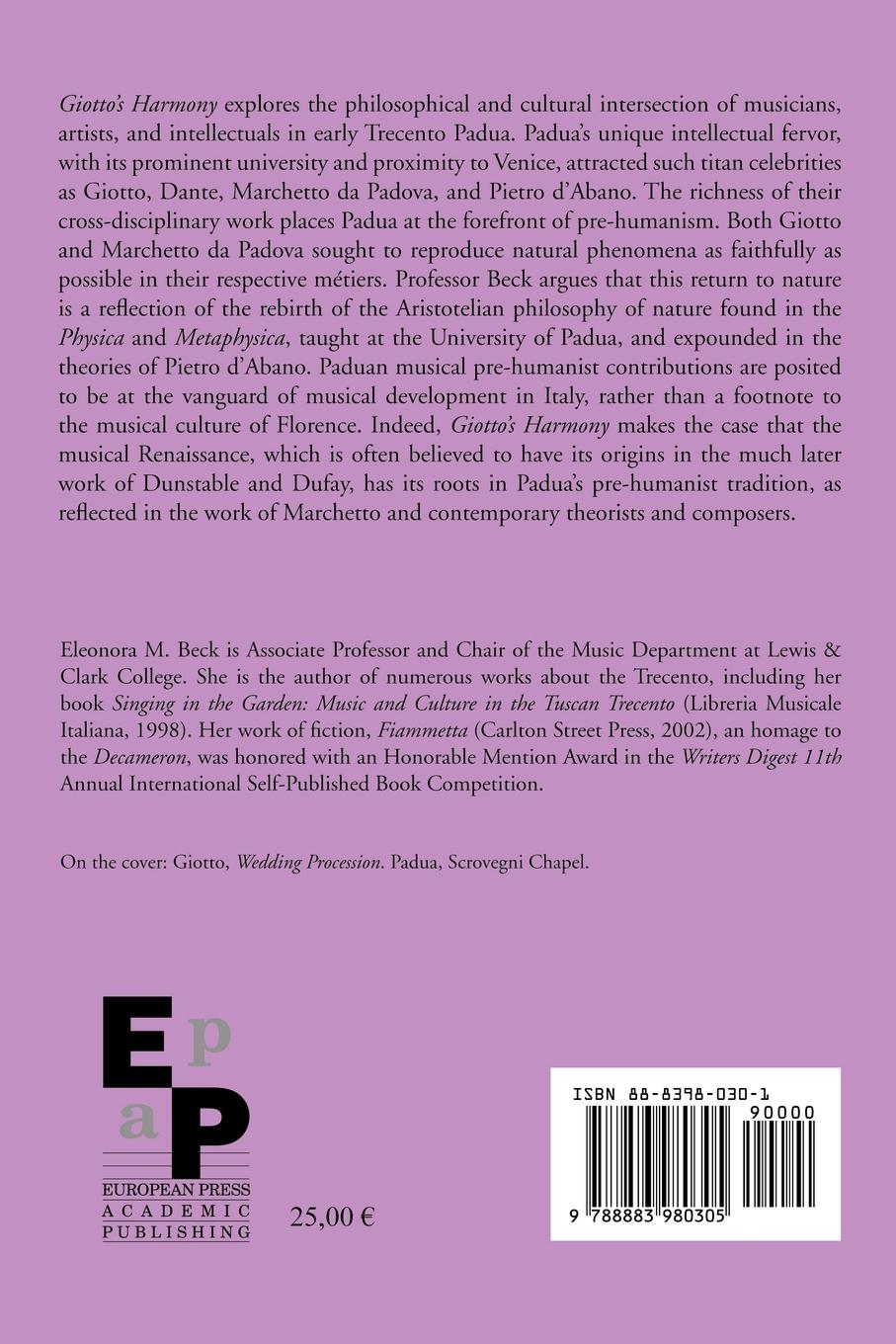 Rückseitencover Giotto's Harmony