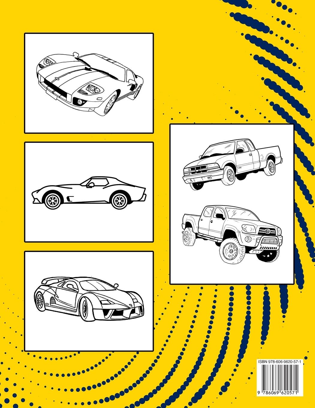 Rückseitencover Libro De Colorear Coches Para Niños De 6 A 12 Años