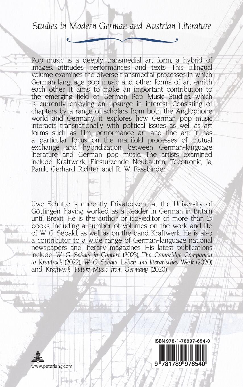 Rückseitencover German Pop Music in Literary and Transmedial Perspectives