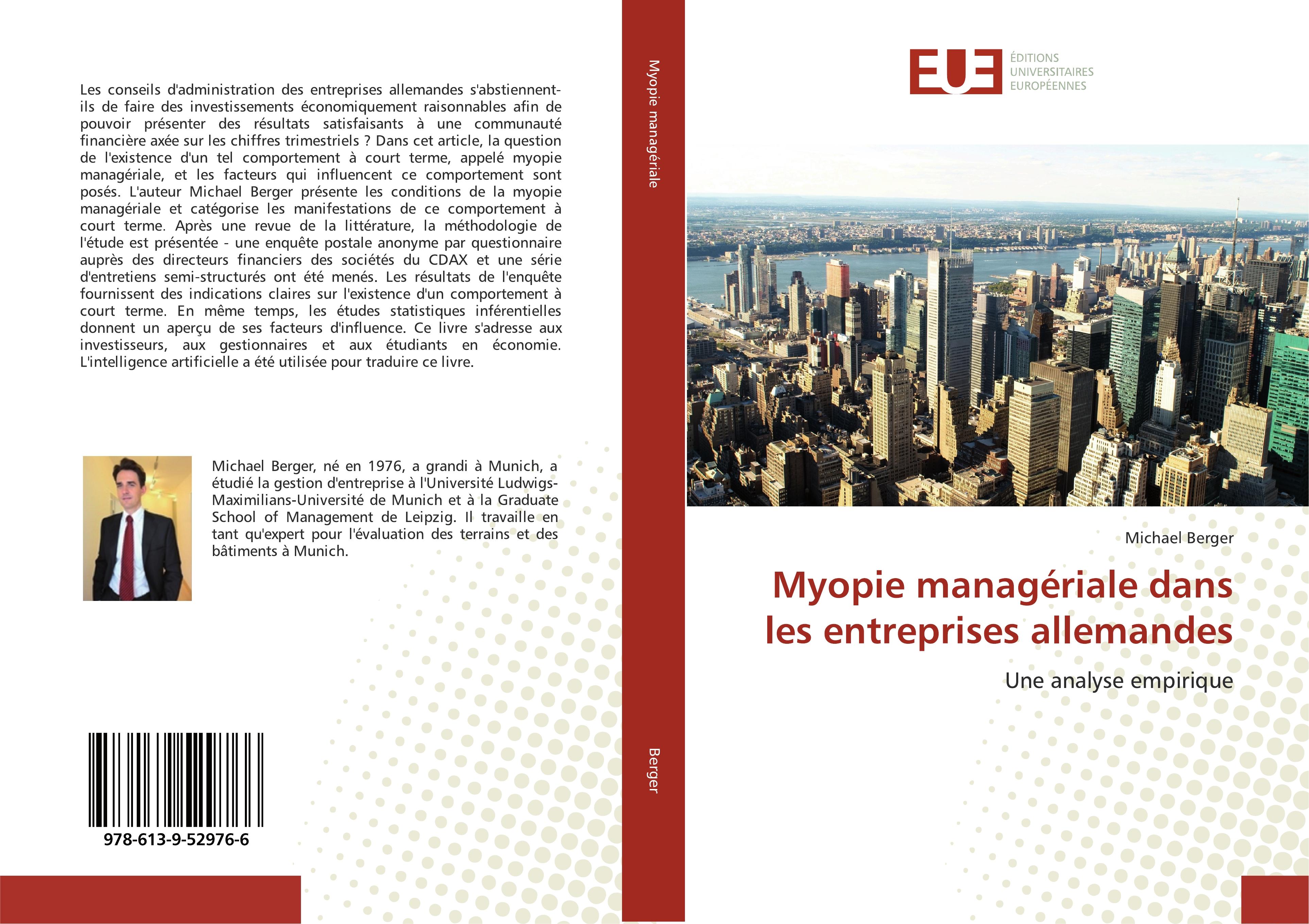 Vorderes Coverbild Myopie managériale dans les entreprises allemandes