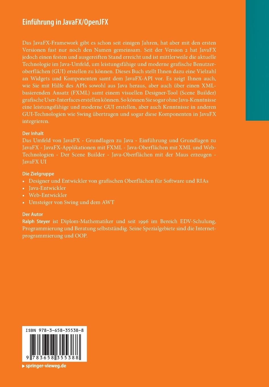 Rückseitencover Einführung in JavaFX/OpenJFX