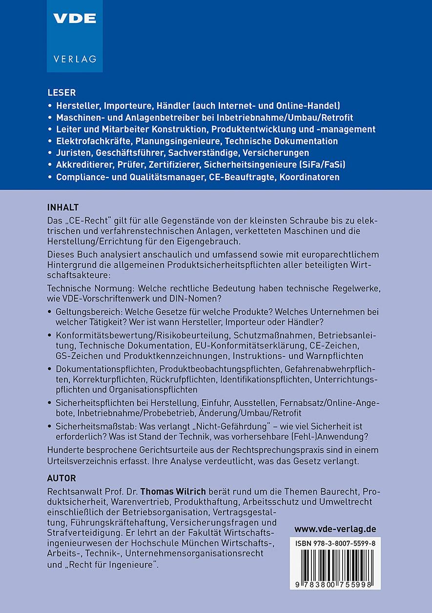 Rückseitencover Produktsicherheitsrecht und CE-Konformität