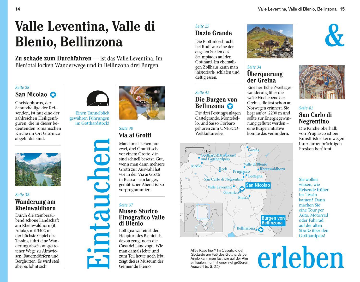 Beispielinhalt (Bild) DuMont Reise-Taschenbuch Reiseführer Tessin