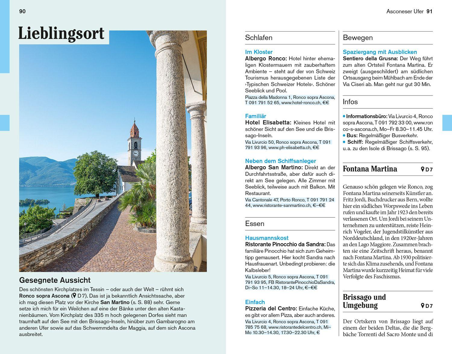 Beispielinhalt (Bild) DuMont Reise-Taschenbuch Reiseführer Tessin