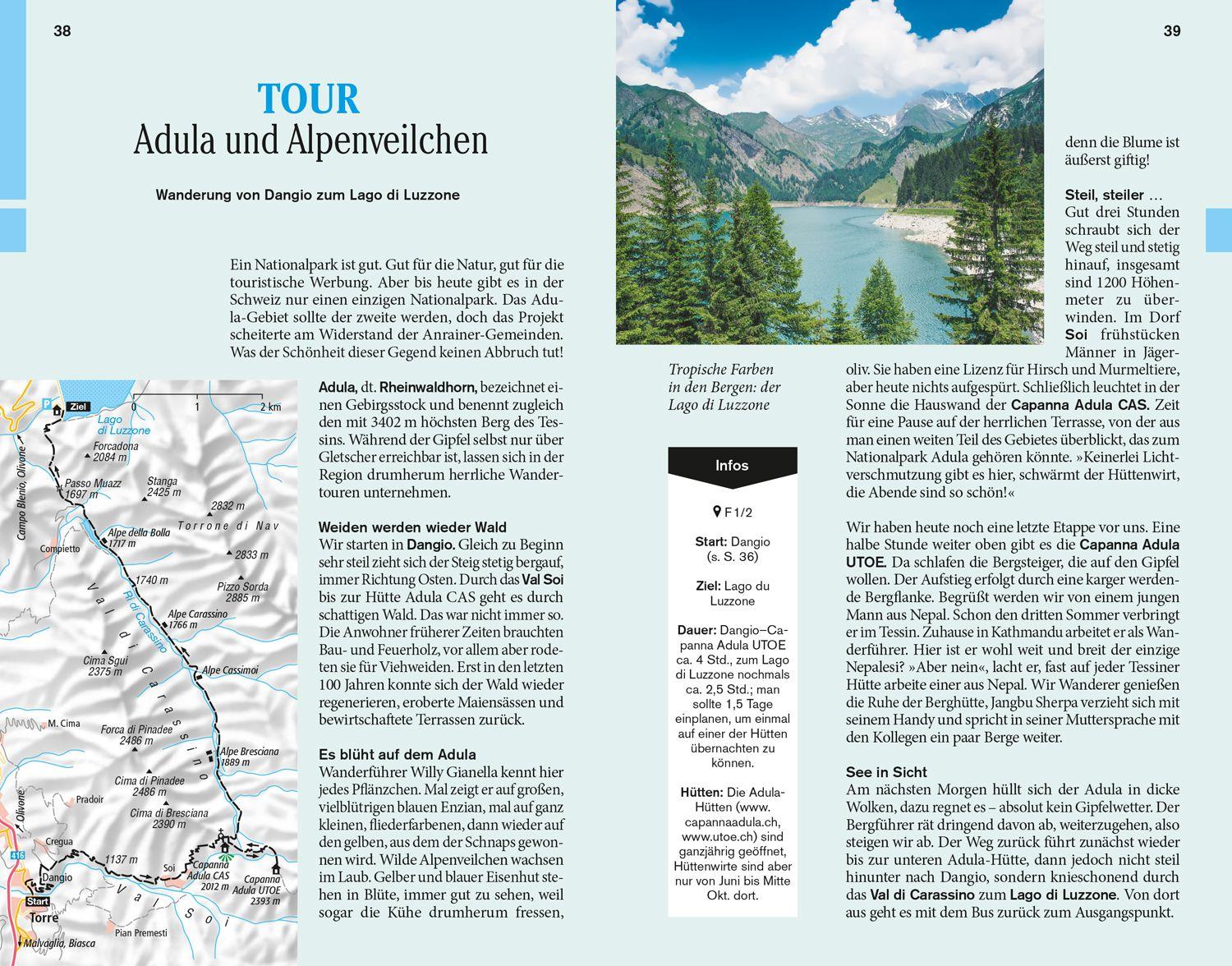 Beispielinhalt (Bild) DuMont Reise-Taschenbuch Reiseführer Tessin