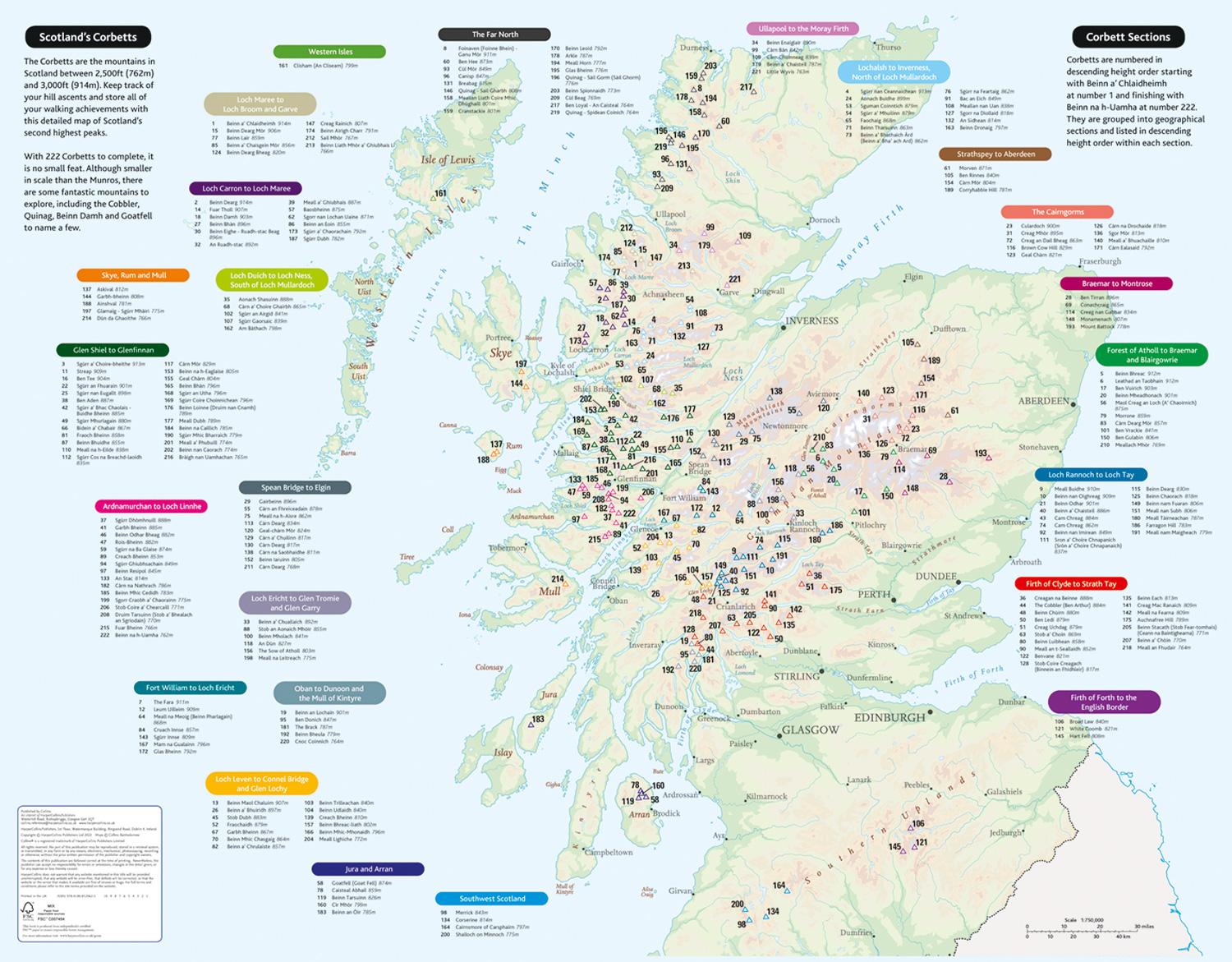 Beispielinhalt (Bild) Munros and Corbetts Pocket Map