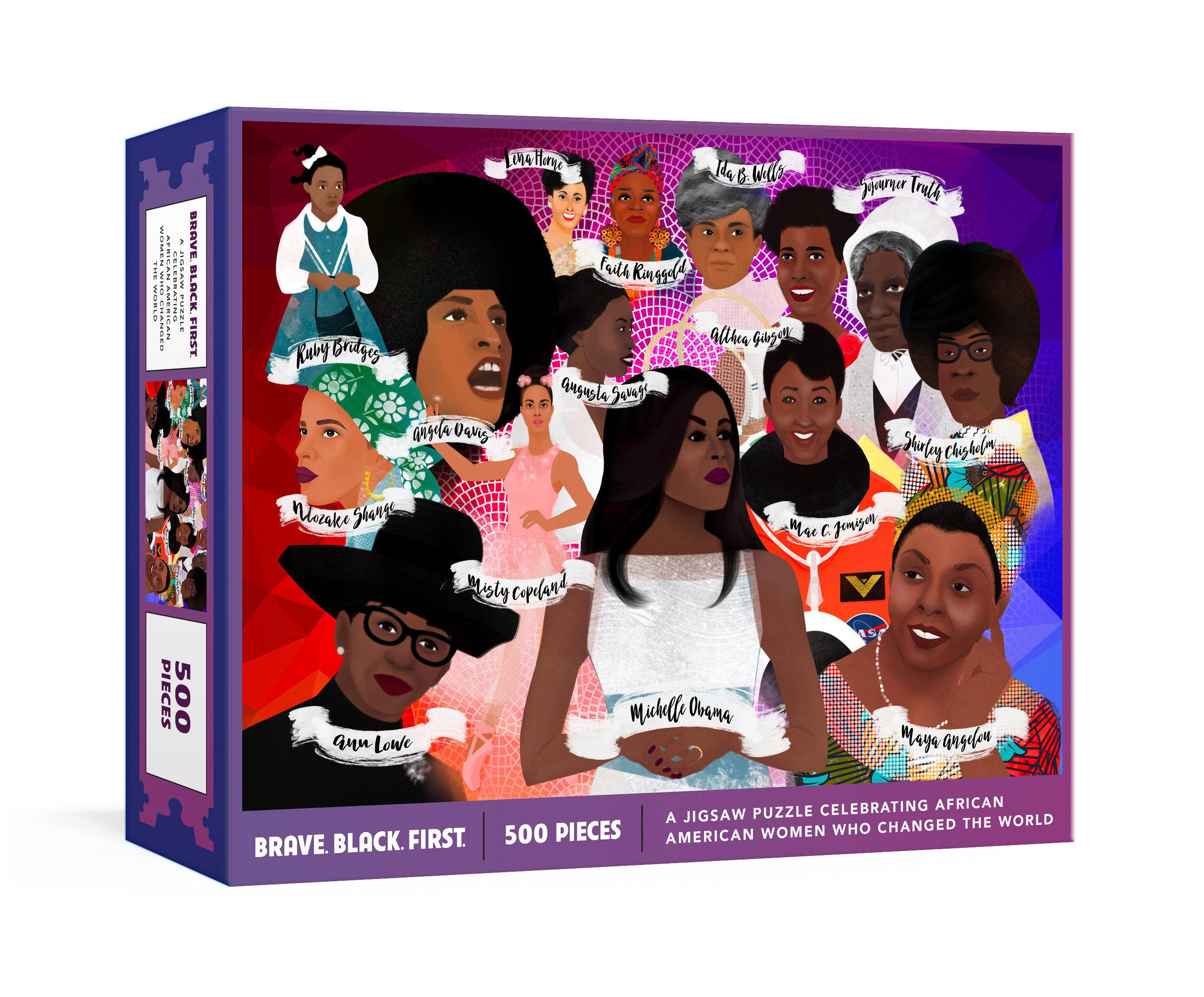 Vorderes Coverbild Brave. Black. First. Puzzle: A Jigsaw Puzzle and Poster Celebrating African American Women Who Changed the World: Jigsaw Puzzles for Adults and Jig