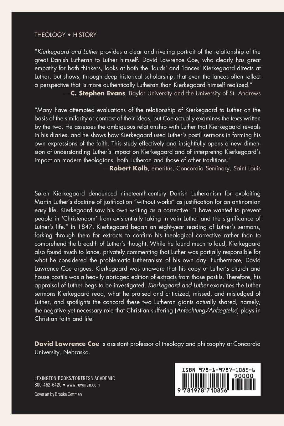 Rückseitencover Kierkegaard and Luther