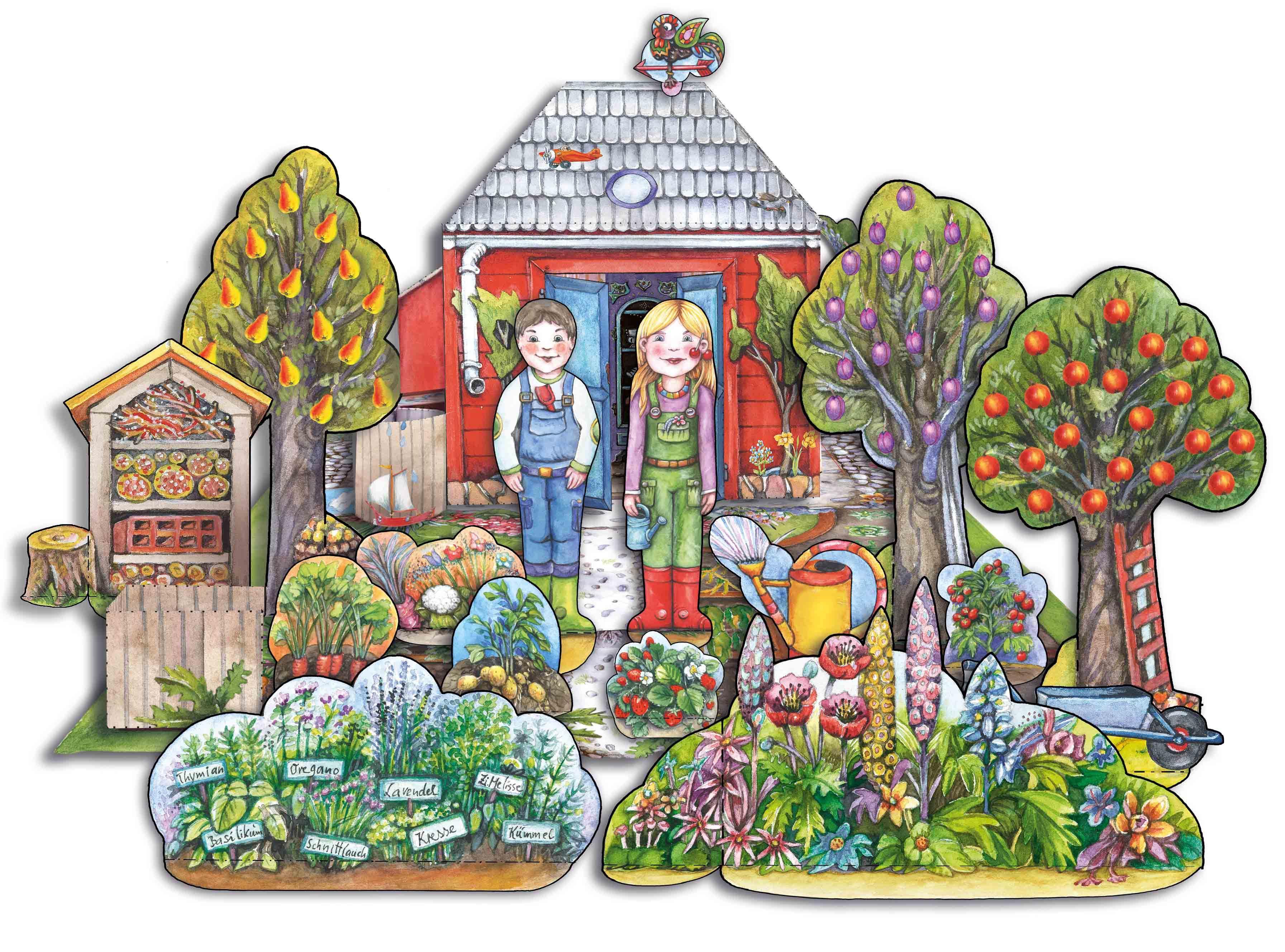 Beispielinhalt (Bild) Garten Bastelbogen