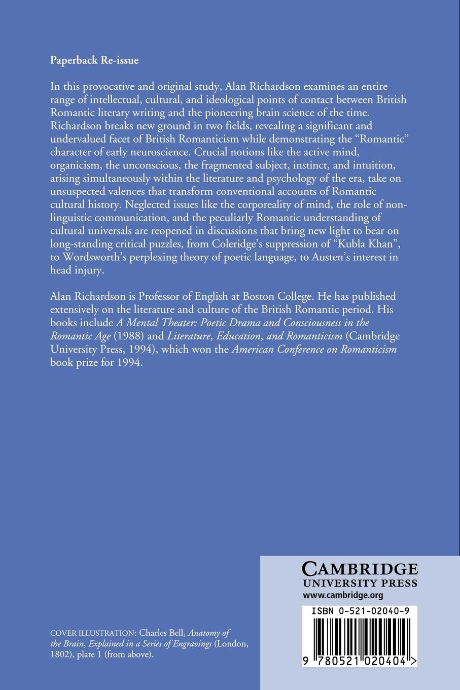 Rückseitencover British Romanticism and the Science of the Mind