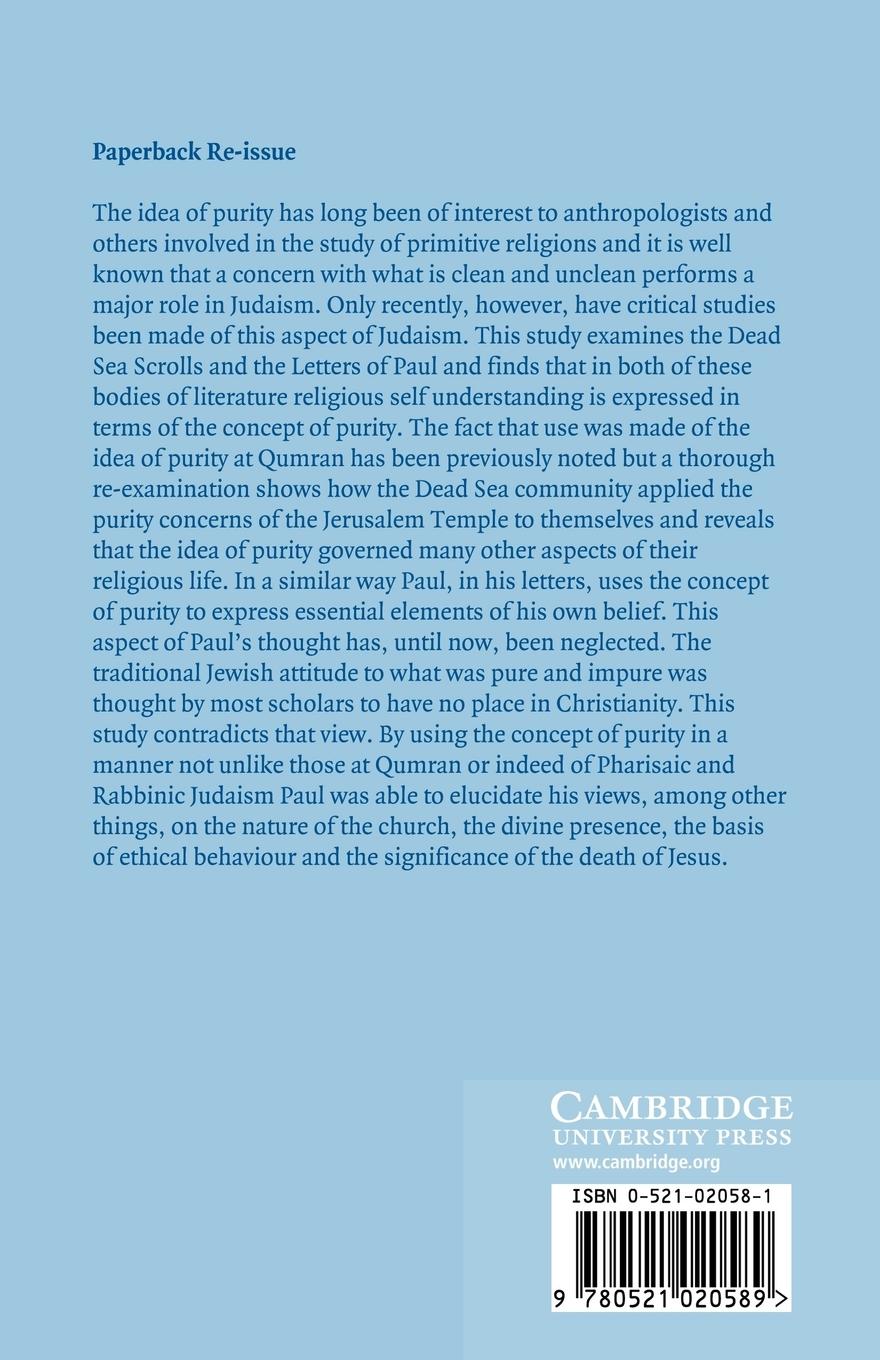 Rückseitencover The Concept of Purity at Qumran and in the Letters of Paul