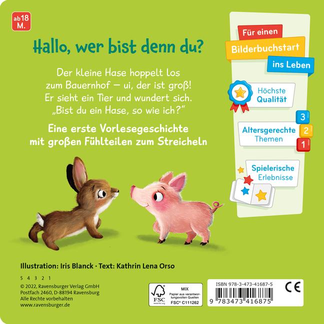 Beispielinhalt (Bild) Mein erstes Vorlese-Fühlbuch: Bist du ein Hase?