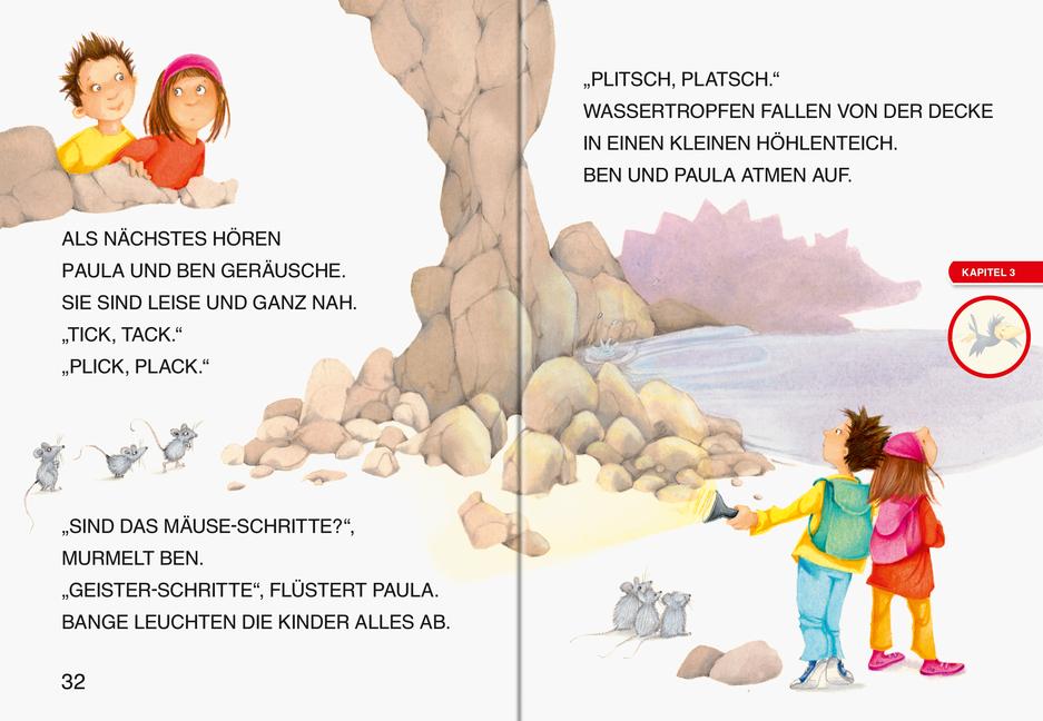 Beispielinhalt (Bild) Das Rätsel der Drachenhöhle - Leserabe ab 1. Klasse - Erstlesebuch für Kinder ab 6 Jahren (in Großbuchstaben)