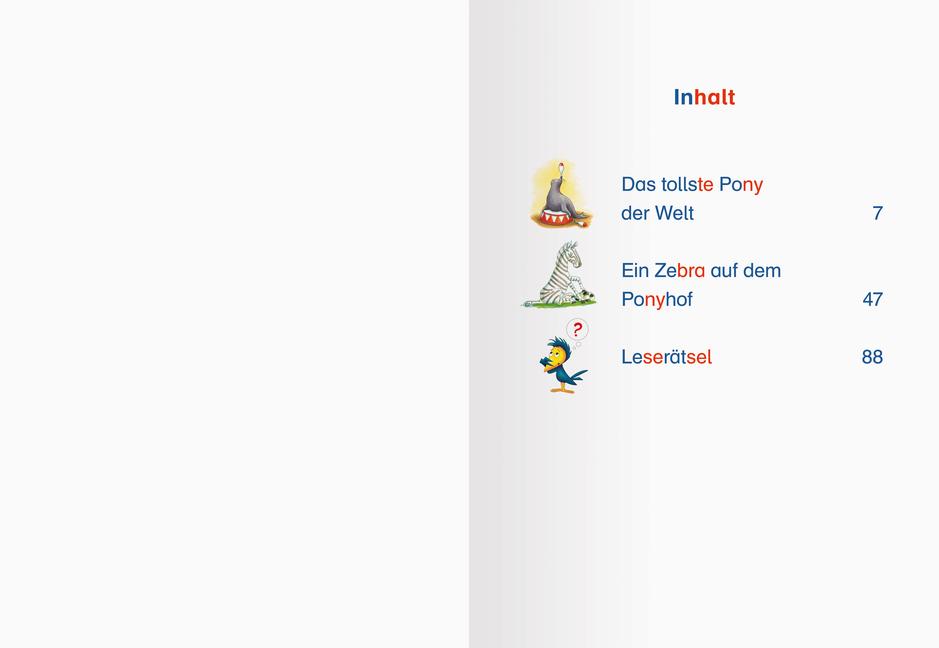 Beispielinhalt (Bild) Ponygeschichten - Silbe für Silbe lesen lernen - Leserabe ab 1. Klasse - Erstlesebuch für Kinder ab 6 Jahren