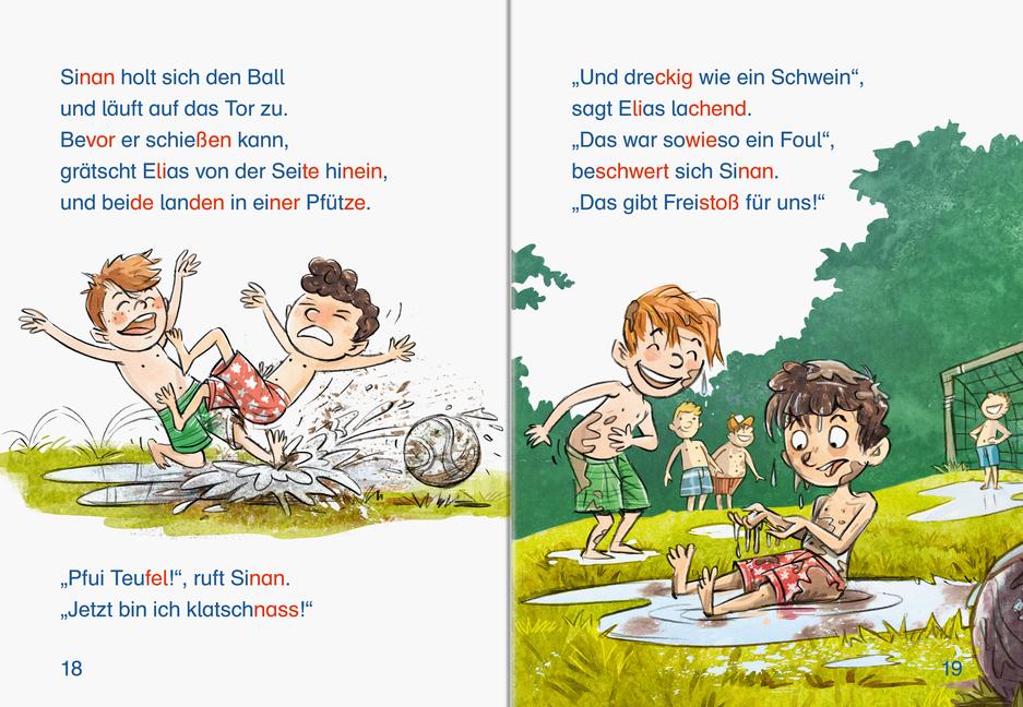 Beispielinhalt (Bild) Fußballgeschichten - Leserabe ab 1. Klasse - Erstlesebuch für Kinder ab 6 Jahren (mit Mildenberger Silbenmethode)