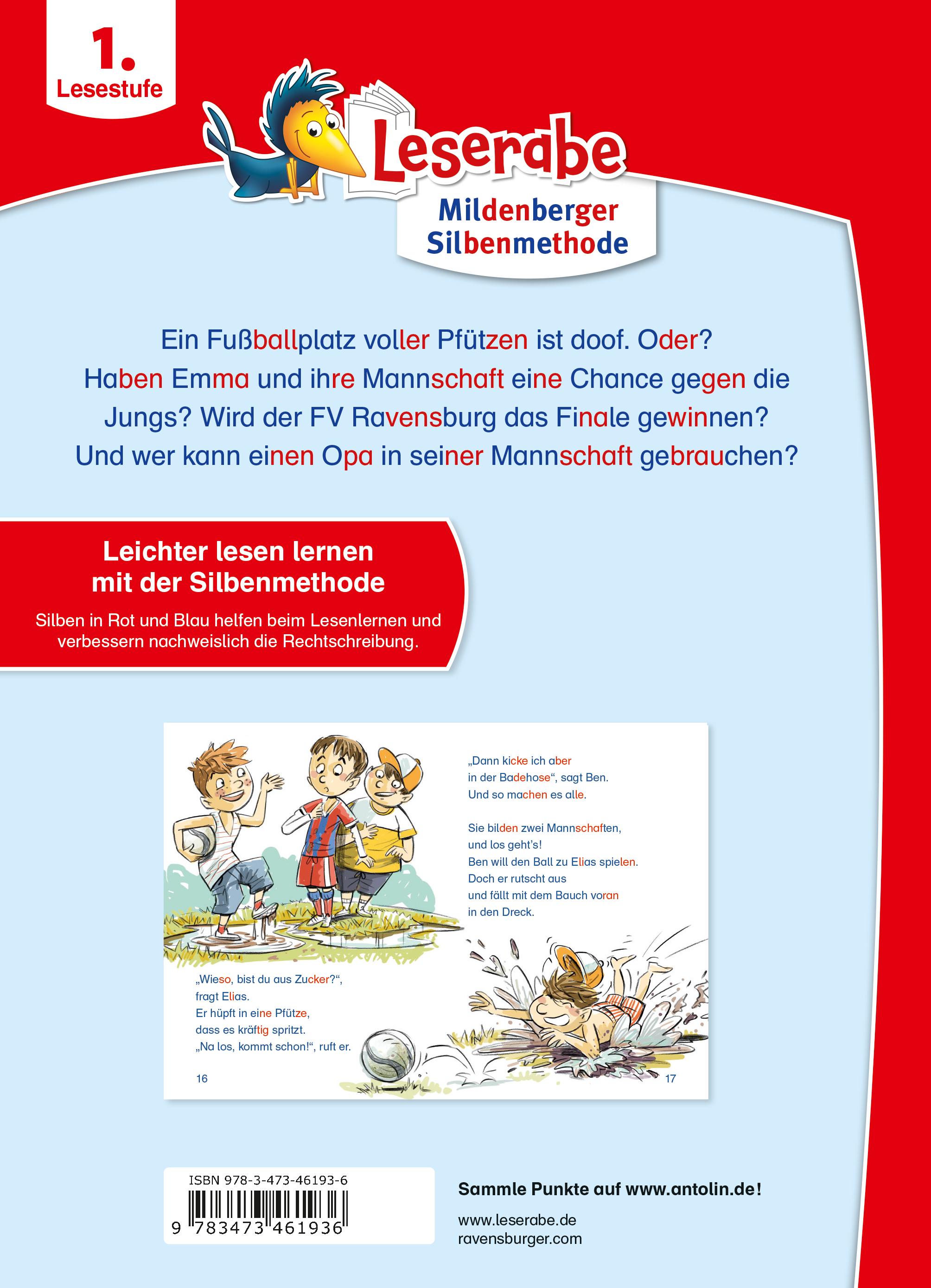 Rückseitencover Fußballgeschichten - Leserabe ab 1. Klasse - Erstlesebuch für Kinder ab 6 Jahren (mit Mildenberger Silbenmethode)