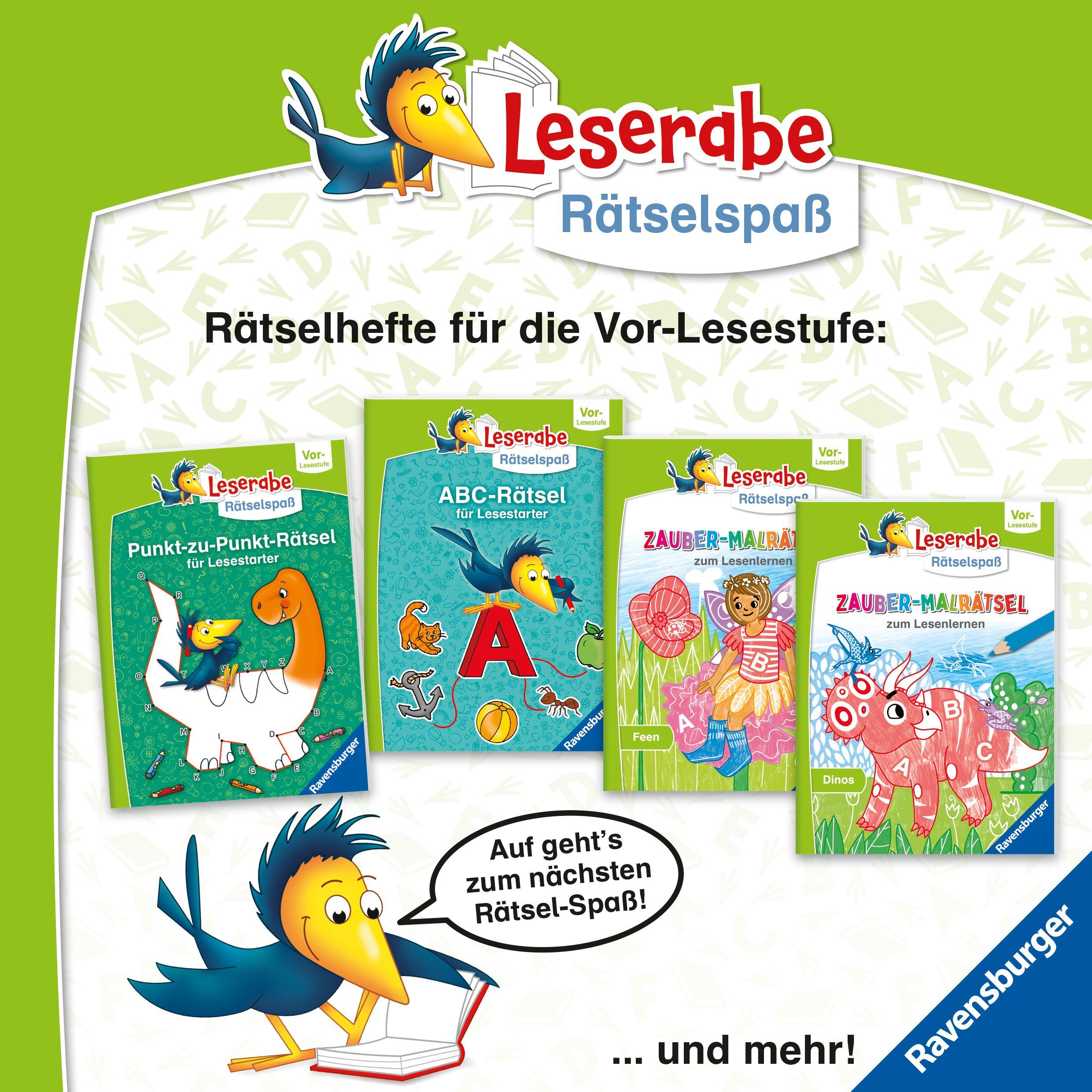 Beispielinhalt (Bild) Ravensburger Leserabe Rätselspaß - Erstlese-Rätsel für Lesestarter ab 5 Jahren - Vor-Lesestufe